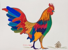 Rooster With Lobloly Pinecone